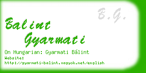 balint gyarmati business card
